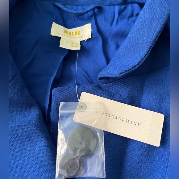 NWT Anthropologie Maeve Double-Breasted Blazer Blue Size 8 - Picture 10 of 11
